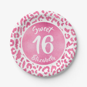 Assiettes En Carton Fête d'anniversaire Girly Leopard