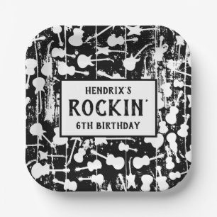 Assiettes En Carton Fête d'anniversaire guitare Rock & Roll