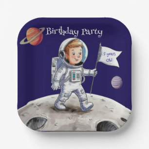 Assiettes En Carton Fête d'anniversaire hors du monde - Thème des astr