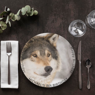 Assiettes En Carton Fête d'anniversaire loup garçon
