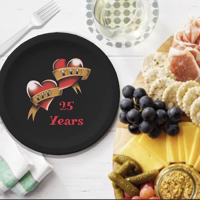 Assiettes En Carton Fête d'anniversaire Maman & Papa (Créateur téléchargé)