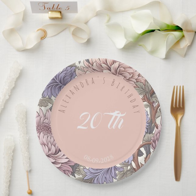 Assiettes En Carton Fête d'anniversaire moderne luxueuse (Mariage)