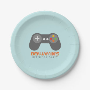 Assiettes En Carton Fête d'anniversaire orientée de jeux vidéo