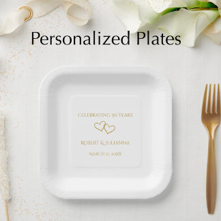 Assiettes En Carton Fête d'anniversaire personnalisée élégante et mode