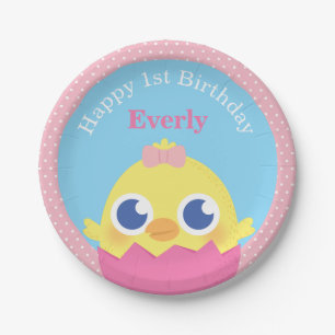 Assiettes En Carton Fête d'anniversaire personnalisée pour un bébé fil