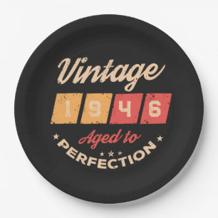 Assiettes En Carton Fête d'anniversaire personnalisée quatre-vingts vi