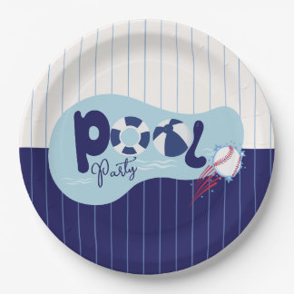 Assiettes En Carton Fête d'anniversaire piscine Baseball moderne