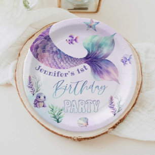 Assiettes En Carton Fête d'anniversaire sous la mer