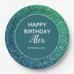 Assiettes En Carton Fête d'anniversaire surprise avec paillettes sarce