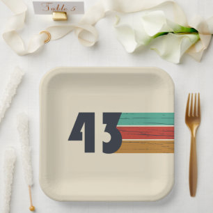Assiettes En Carton Fête d'anniversaire thème année 1943