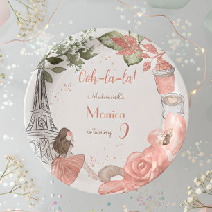 Assiettes En Carton fête d'anniversaire thème Paris français