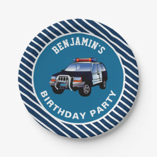 Assiettes En Carton Fête d'anniversaire voiture de police