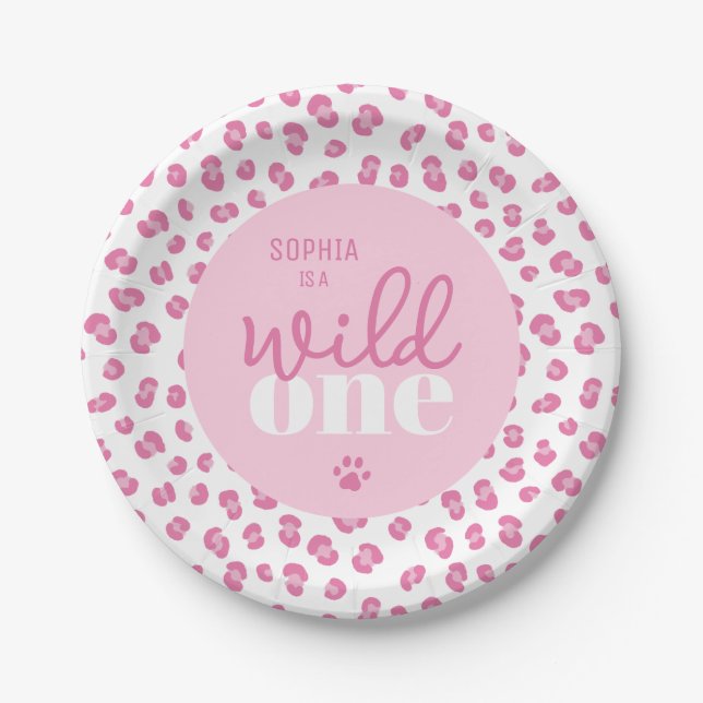 Assiettes En Carton Fête d'anniversaire Wild One mignonne Girl 1er (Devant)