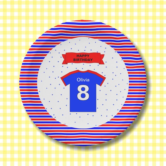 Assiettes En Carton fête de 8e anniversaire filles garçons nom personn (Créateur téléchargé)