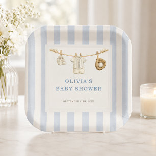 Assiettes En Carton Fête de Baby Shower pour Petit Débutant de Basebal
