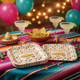 Assiettes En Carton Fête de Bachelorette de Fiesta Mexicaine Personnal