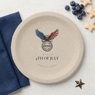 Assiettes En Carton Fête de barbecue patriotique du 4 juillet édition