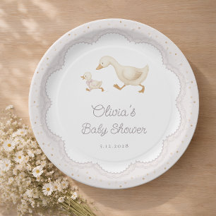 Assiettes En Carton Fête de Bébé de la Nurserie d'Oie Genre Neutre