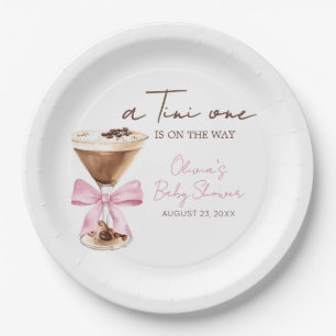 Assiettes En Carton Fête de Bébé Martini Espresso Rose