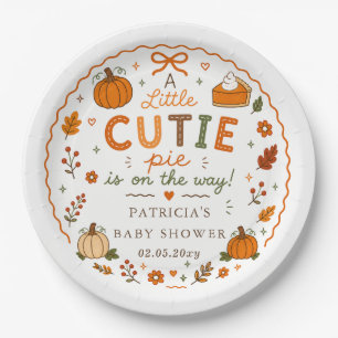 Assiettes En Carton Fête de bébé neutre Cutie Pie Pumpkin