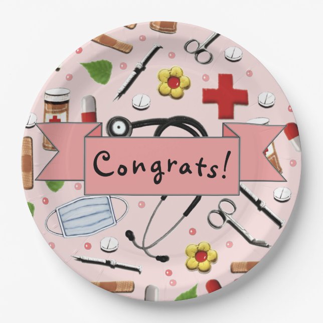 Assiettes En Carton Fête de doctorat (Devant)