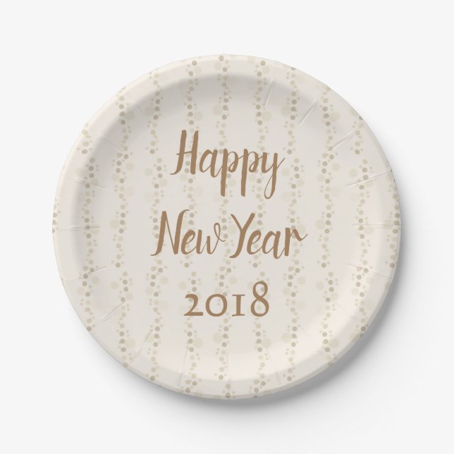 Assiettes En Carton Fête de fête Bonne année (Devant)