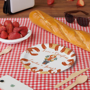 Assiettes En Carton Fête de fiançailles au court-bouillon d'écrevisses