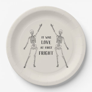 Assiettes En Carton Fête de fiançailles de squelette heureux