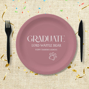 Assiettes En Carton Fête de fin d'études pour chiots Rose Gold