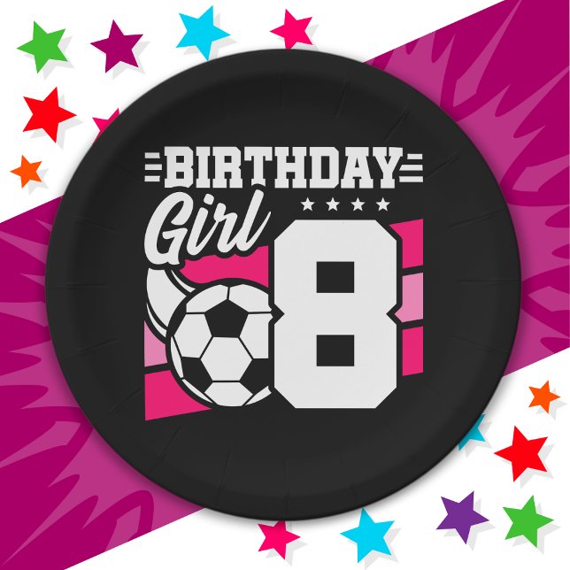 Assiettes En Carton Fête de Football 8 Ans Fille 8 Ans (Créateur téléchargé)