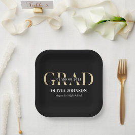 Assiettes En Carton Fête de graduation minimale