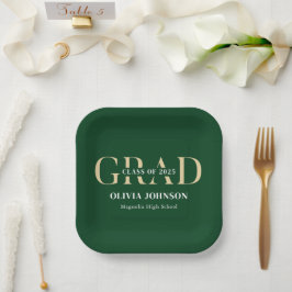 Assiettes En Carton Fête de graduation minimale