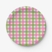 Fête de jardin d'été à carreaux gingham rose et ve