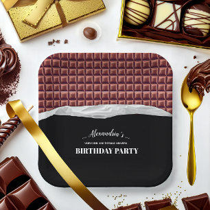 Assiettes En Carton Fête de la barre de chocolat personnalisée