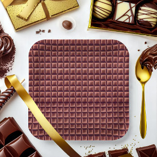 Assiettes En Carton Fête de la Barre des bonbons au chocolat