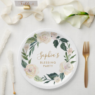 Assiettes En Carton Fête de la bénédiction des mères florales personna