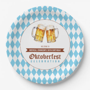 Assiettes En Carton Fête de la bière Oktoberfest fête d'anniversaire