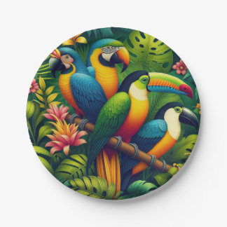 Assiettes En Carton Fête de la Jungle : Une fête colorée