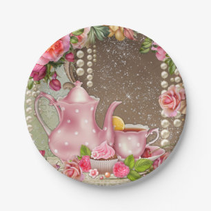 Assiettes En Carton Fête de la mariée nuptiale de thé
