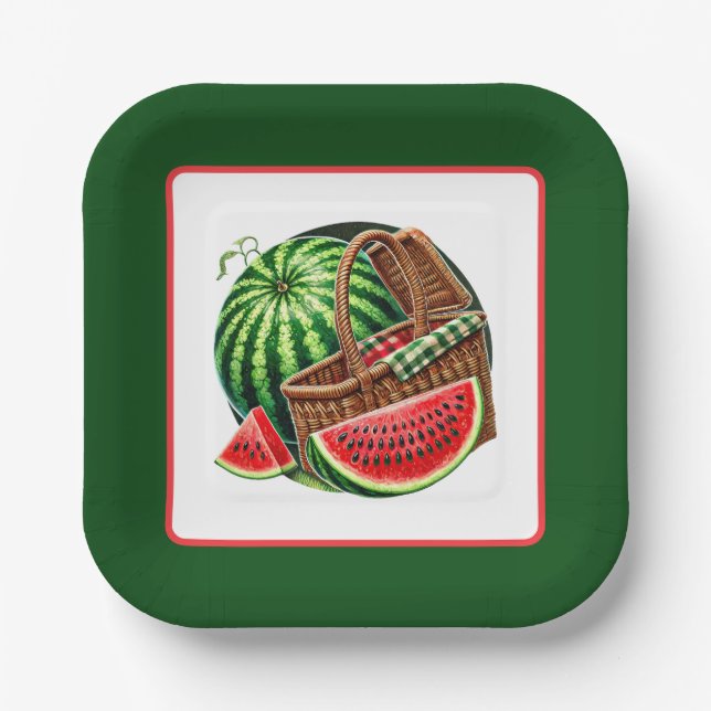 Assiettes En Carton fête de la pastèque (Recto)