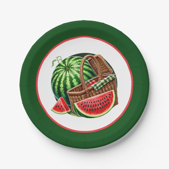 Assiettes En Carton fête de la pastèque (Devant)
