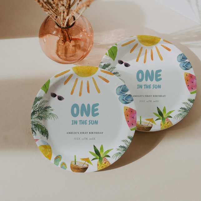 Assiettes En Carton Fête de la piscine animée (Créateur téléchargé)