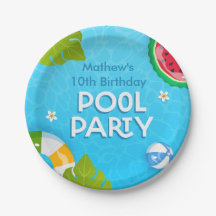 Fête de la piscine d'été tropicale moderne