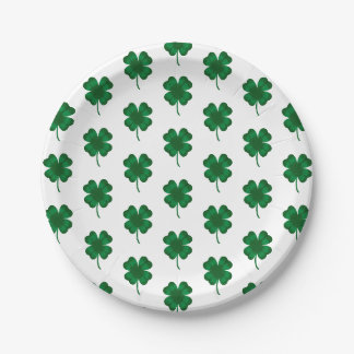 Assiettes En Carton Fête de la Saint Patrick shamrock 