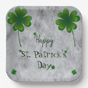 Assiettes En Carton Fête de la Saint-Patrick shamrock