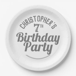 Assiettes En Carton Fête de l'âge 7e anniversaire Plaques papier
