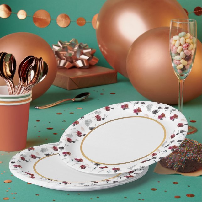 Assiettes En Carton Fête de l'anniversaire du motif Abstrait (Multi)