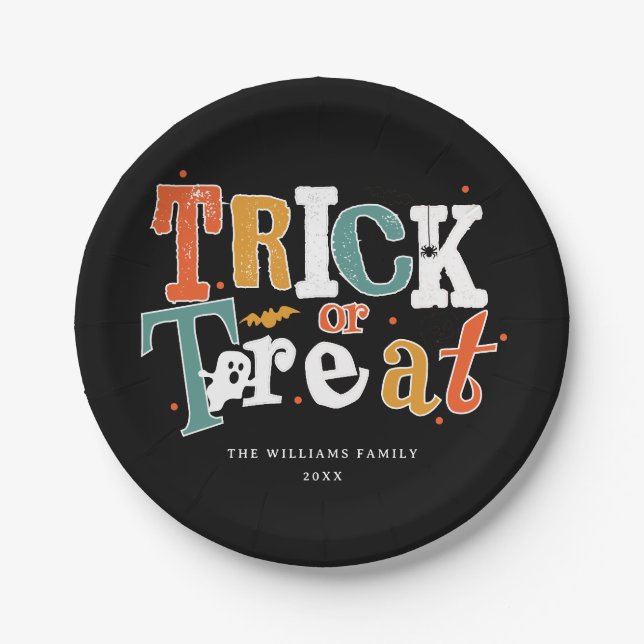 Assiettes En Carton Fête De L'Halloween (Devant)