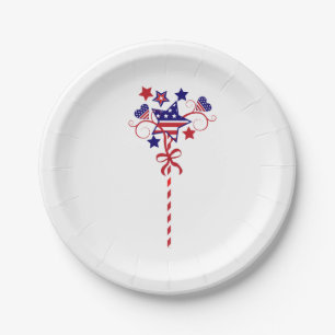 Assiettes En Carton Fête de l'Indépendance Patriotique