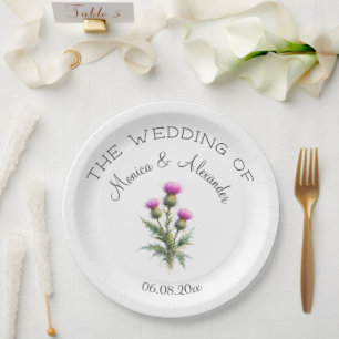 Assiettes En Carton Fête de mariage à l'aquarelle écossaise florale ch